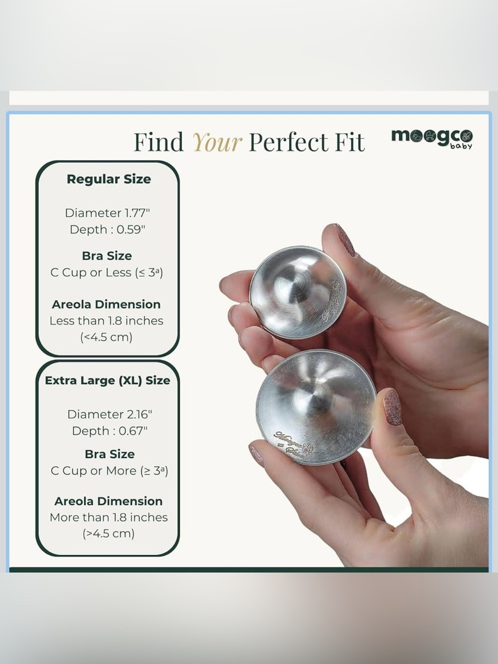 Silver Nursing Cups - Picture 2 of 4